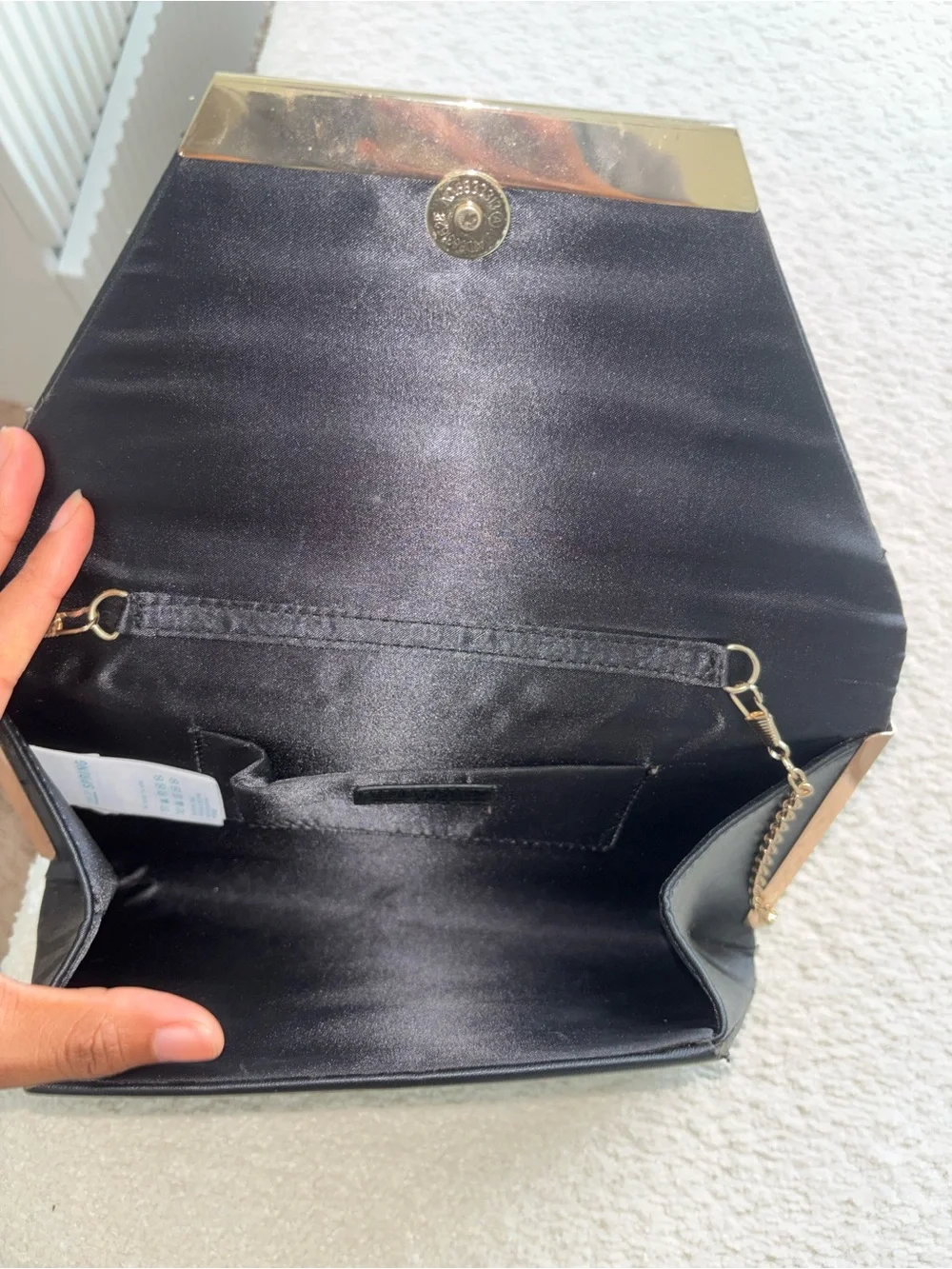 Call It Spring Black Clutch with Gold Chain